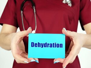 Medical concept about Dehydration with phrase on the page.